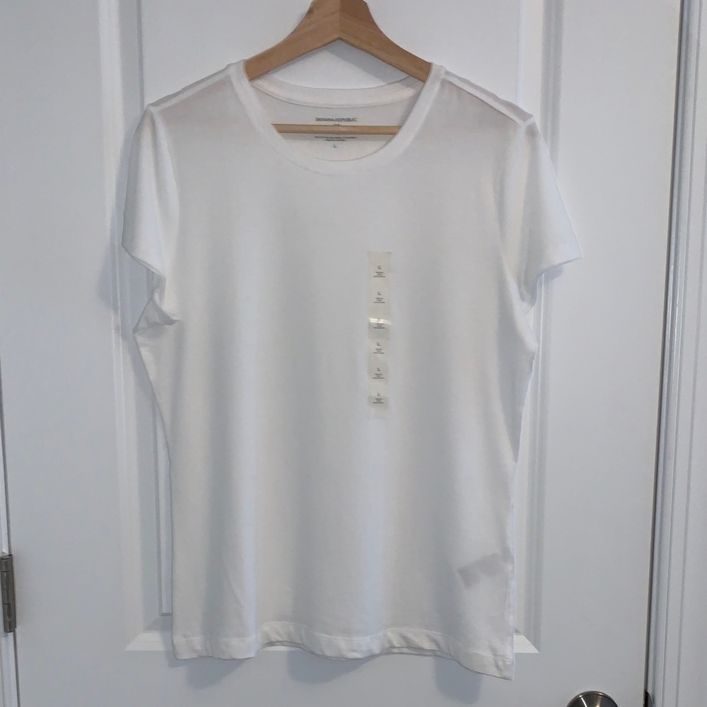 NWT Banana Republic Factory Timeless Crew Neck T-shirt White Size L